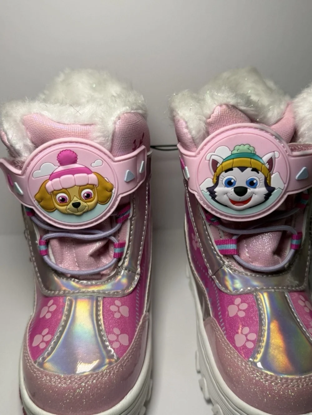 Girls Snowboots Paw Patrol Pink Dog Size 7 New with Tags Light Up Winter
